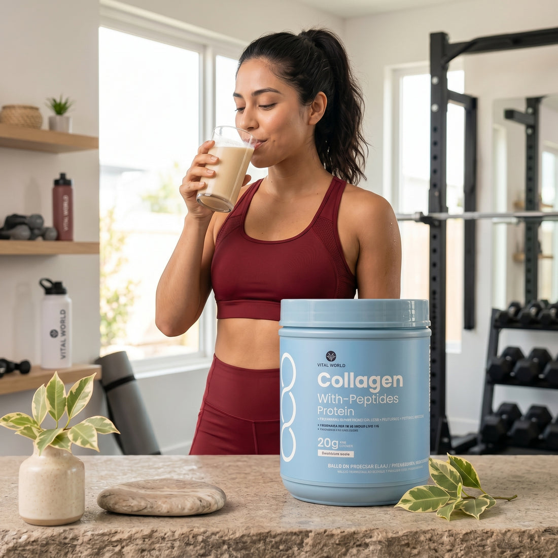 Rutina fitness con Collagen With-Peptides Protein