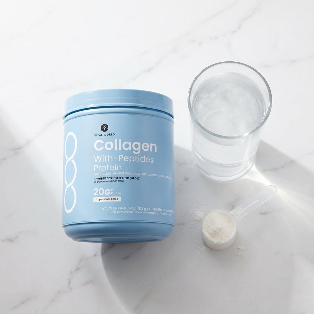 Collagen With-Peptides Protein — Colágeno + Proteína en un solo tarro
